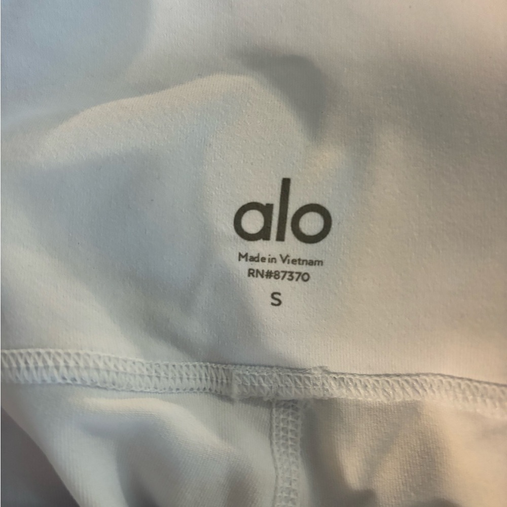 ALO YOGA- Sat Nam High Waisted Yoga Leggings, White, Size Small - Picture 6 of 6